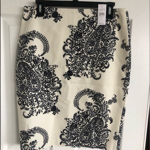 LOFT Paisley Pencil Skirt